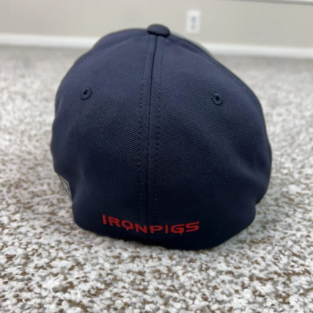 Lehigh‎ Valley IronPigs Hat Cap Flex Mens Large Blue Gray MILB Baseball Minor